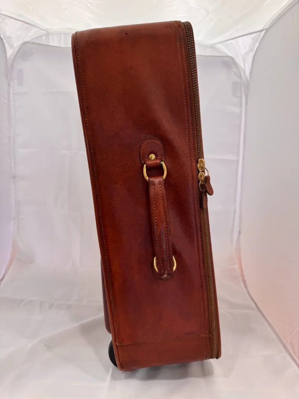 Ghurka No. 51 Traveler Vintage Leather Wheeled Suitcase